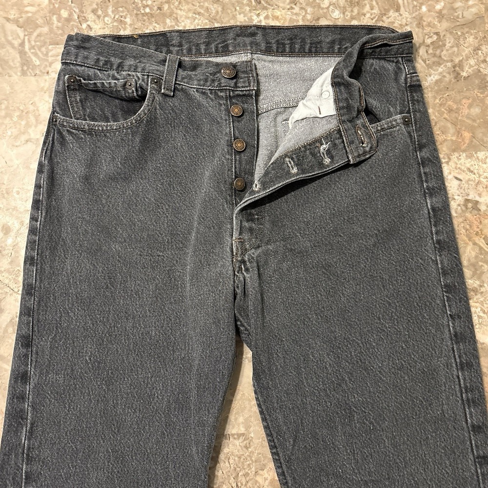 Vintage Levis 501 Jeans Mens Fits 33x30 (fits 33x28) Black Button Fly USA 90s